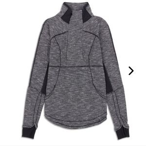 Lululemon Base Runner Half Zip Coco Pique Black White/Black long sleeve stretchy